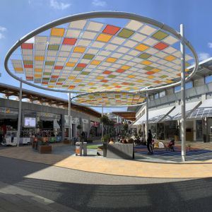 Two circular stretched structures